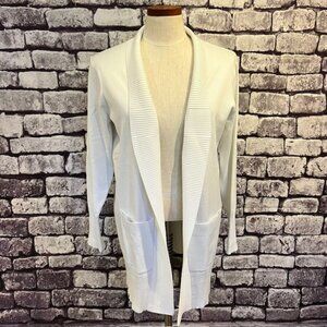 Sueani White No Close Long Sleeve Cardigan Sweater Size M